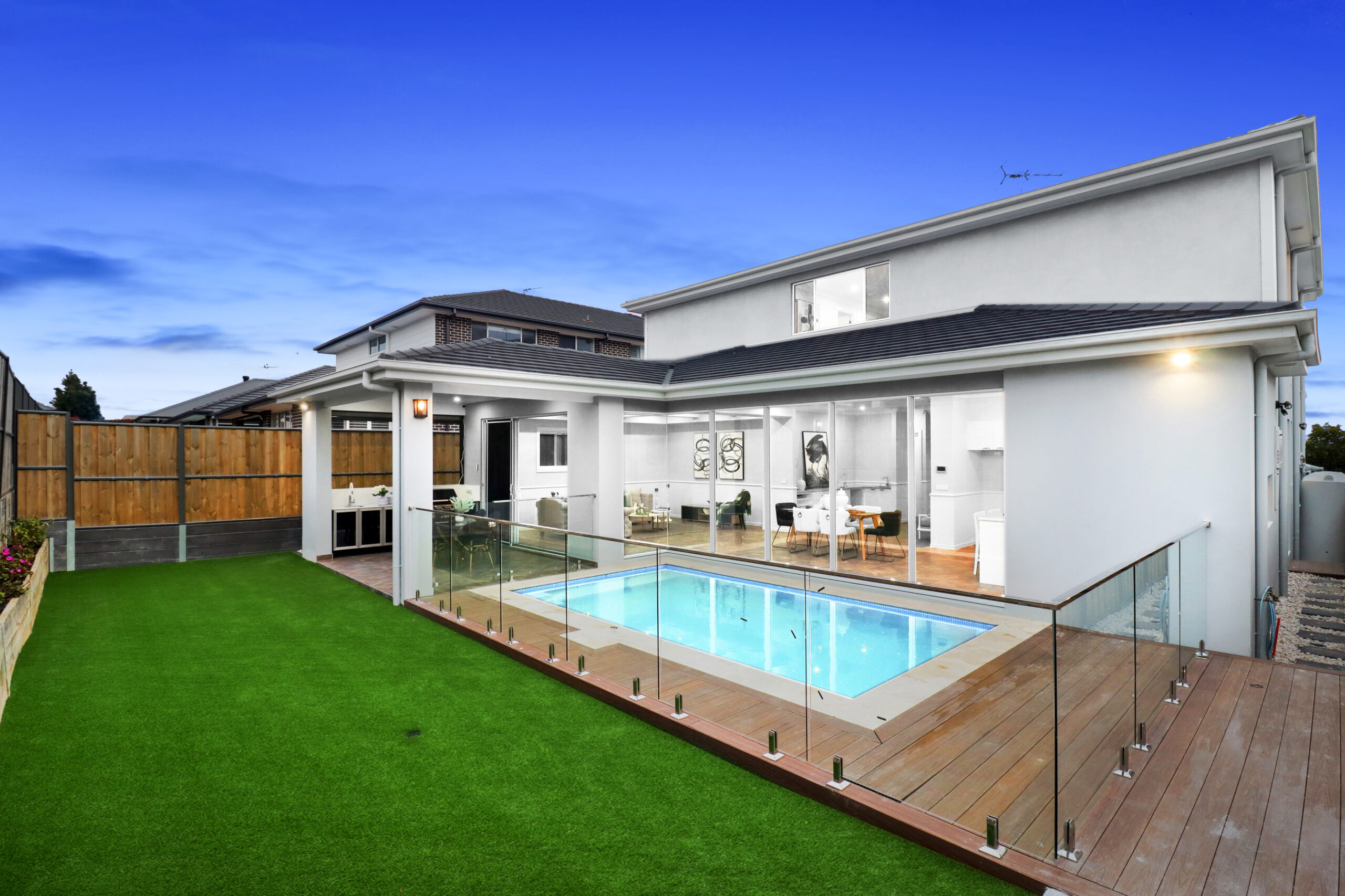 Pool area of Deepwater Circuit, North Kellyville, built by Dream Homes Custom Build